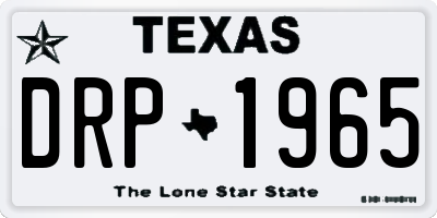 TX license plate DRP1965
