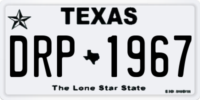 TX license plate DRP1967
