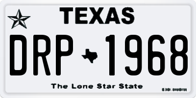 TX license plate DRP1968