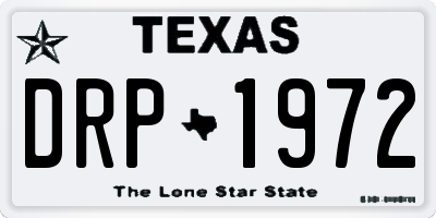 TX license plate DRP1972