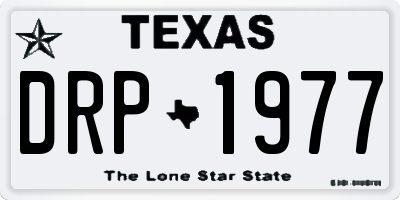 TX license plate DRP1977