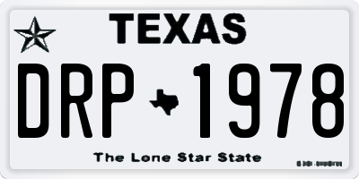 TX license plate DRP1978