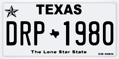 TX license plate DRP1980