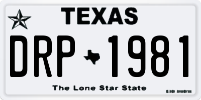 TX license plate DRP1981