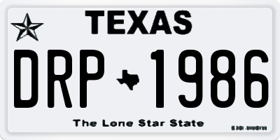 TX license plate DRP1986
