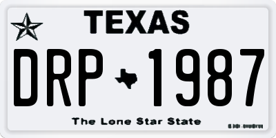 TX license plate DRP1987