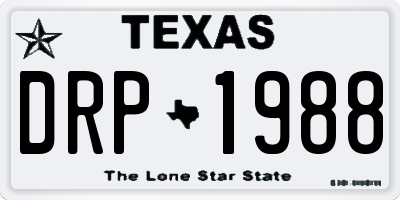 TX license plate DRP1988