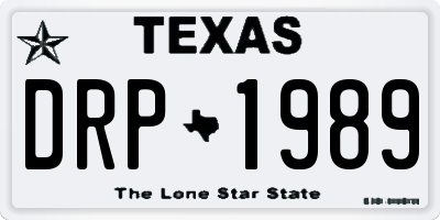 TX license plate DRP1989