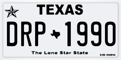 TX license plate DRP1990