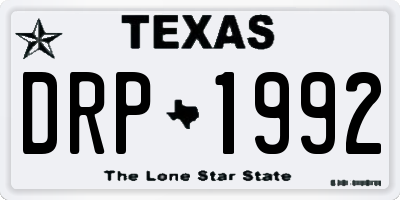 TX license plate DRP1992