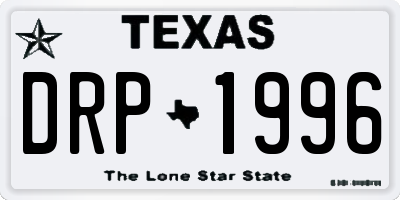TX license plate DRP1996