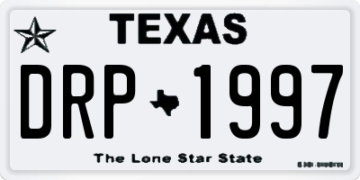 TX license plate DRP1997