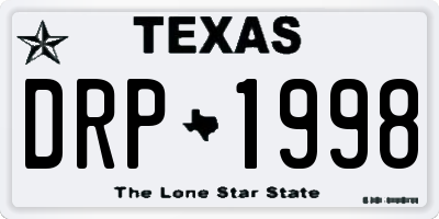 TX license plate DRP1998