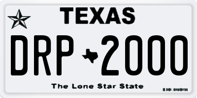 TX license plate DRP2000