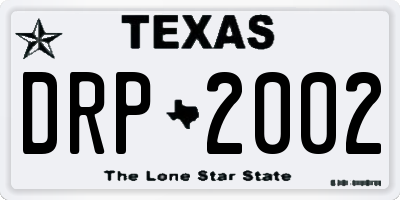 TX license plate DRP2002