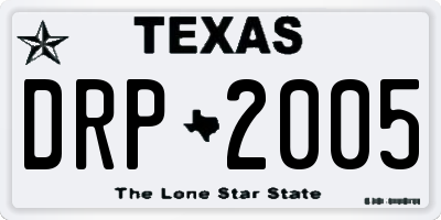 TX license plate DRP2005