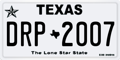 TX license plate DRP2007