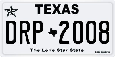 TX license plate DRP2008
