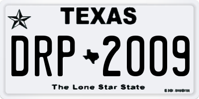 TX license plate DRP2009