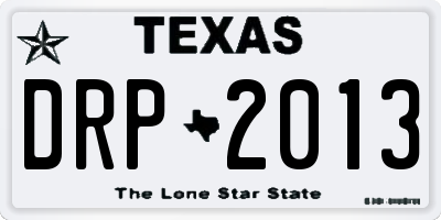 TX license plate DRP2013