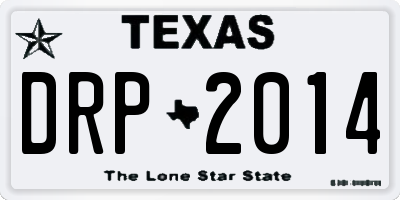 TX license plate DRP2014