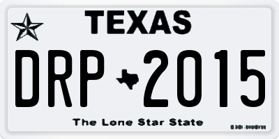 TX license plate DRP2015
