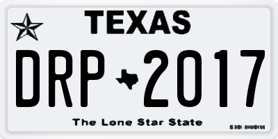 TX license plate DRP2017