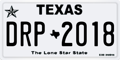 TX license plate DRP2018