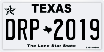 TX license plate DRP2019