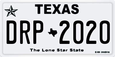 TX license plate DRP2020