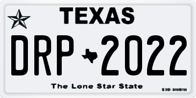 TX license plate DRP2022