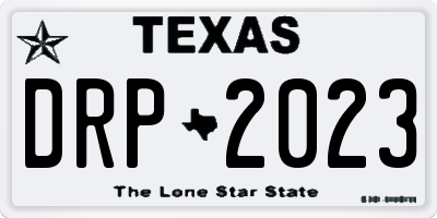 TX license plate DRP2023