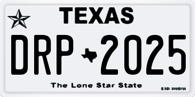 TX license plate DRP2025