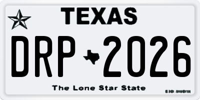TX license plate DRP2026