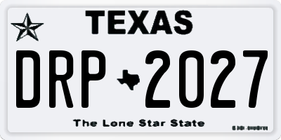 TX license plate DRP2027