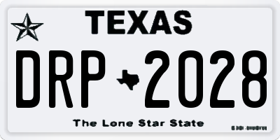TX license plate DRP2028
