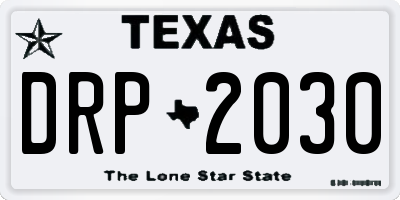 TX license plate DRP2030
