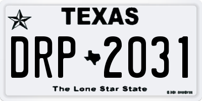 TX license plate DRP2031