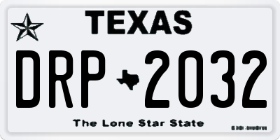 TX license plate DRP2032