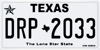 TX license plate DRP2033
