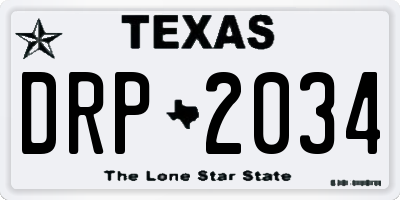 TX license plate DRP2034