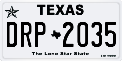 TX license plate DRP2035