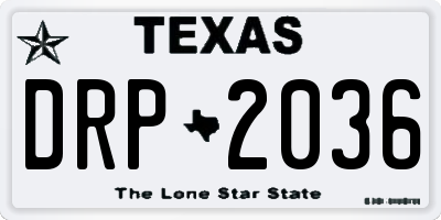 TX license plate DRP2036