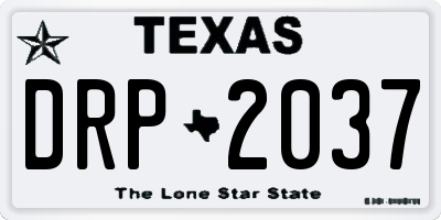 TX license plate DRP2037