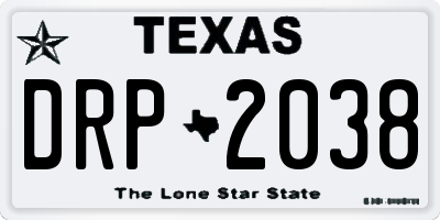 TX license plate DRP2038