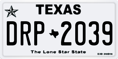 TX license plate DRP2039