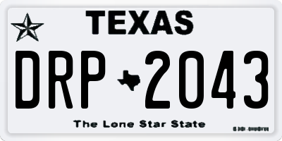 TX license plate DRP2043