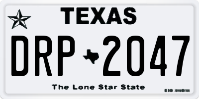 TX license plate DRP2047