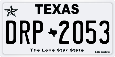 TX license plate DRP2053