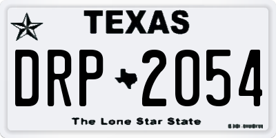 TX license plate DRP2054